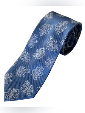 JOS A BANK Executive Collection 100% Silk Necktie Tie Paisley Blue NWT NEW
